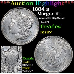 ***Auction Highlight*** 1884-s Morgan Dollar $1 Grades Select Unc (fc)