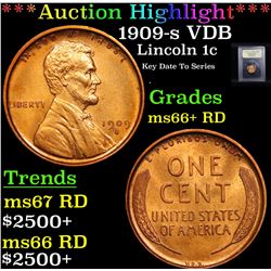 ***Auction Highlight*** 1909-s VDB Lincoln Cent 1c Graded GEM++ RD By USCG (fc)