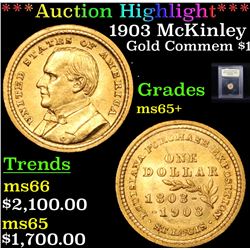 ***Auction Highlight*** 1903 McKinley Louisiana Purchase Gold Commem Dollar 1 Graded GEM+ Unc By USC