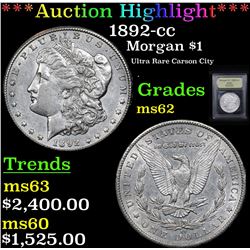 ***Auction Highlight*** 1892-cc Morgan Dollar $1 Graded Select Unc By USCG (fc)