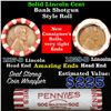 Image 1 : Mixed small cents 1c orig shotgun roll, 1917-d Wheat Cent, 1929-d Wheat Cent other end