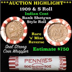 ***Auction Highlight*** Indian 1c Shotgun Roll, 1909 end, KEY date 's' mint on the other, Wow! . . (
