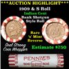 Image 1 : ***Auction Highlight*** Indian 1c Shotgun Roll, 1909 end, KEY date 's' mint on the other, Wow! . . (