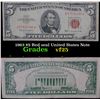 Image 1 : 1963 $5 Red seal United States Note . . Grades vf+