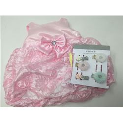 Carters Baby Bubble Dress and Hair Clips (0-3mths)