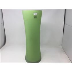 Large Frosted Green Glass Vase