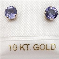 10K White Gold Iolite(0.56ct) Stud Earrings, Made in Canada, Suggested Retail Value $100