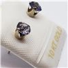 Image 2 : 10K White Gold Iolite(0.56ct) Stud Earrings, Made in Canada, Suggested Retail Value $100