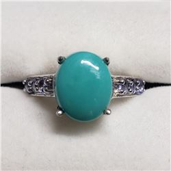 Silver Turquoise Tanzanite Ring, Suggested Retail Value $100