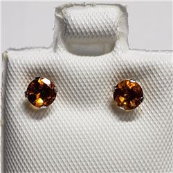14K White Gold Citrine(0.4ct) Earrings, Made in Canada, Suggested Retail Value $80