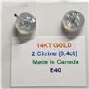 Image 3 : 14K White Gold Citrine(0.4ct) Earrings, Made in Canada, Suggested Retail Value $80