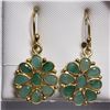 Image 1 : Silver Emerald Earrings, Suggested Retail Value $100