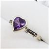 Image 2 : Silver Amethyst Marcasite Ring, Suggested Retail Value $100