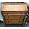 ANTIQUE PINE DROP FRONT DESK WITH KEY