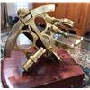 BRASS NAUTICAL SEXTANT WITH CASE - STANLEY LONDON