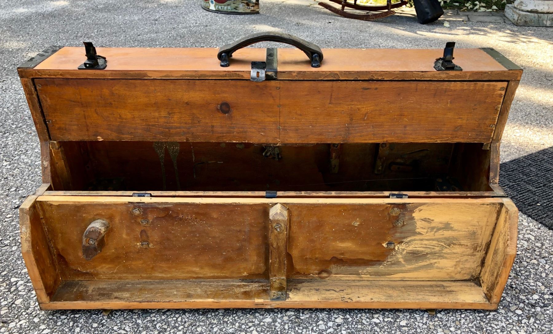 ANTIQUE WOOD TOOL BOX antique-wood-tool-box