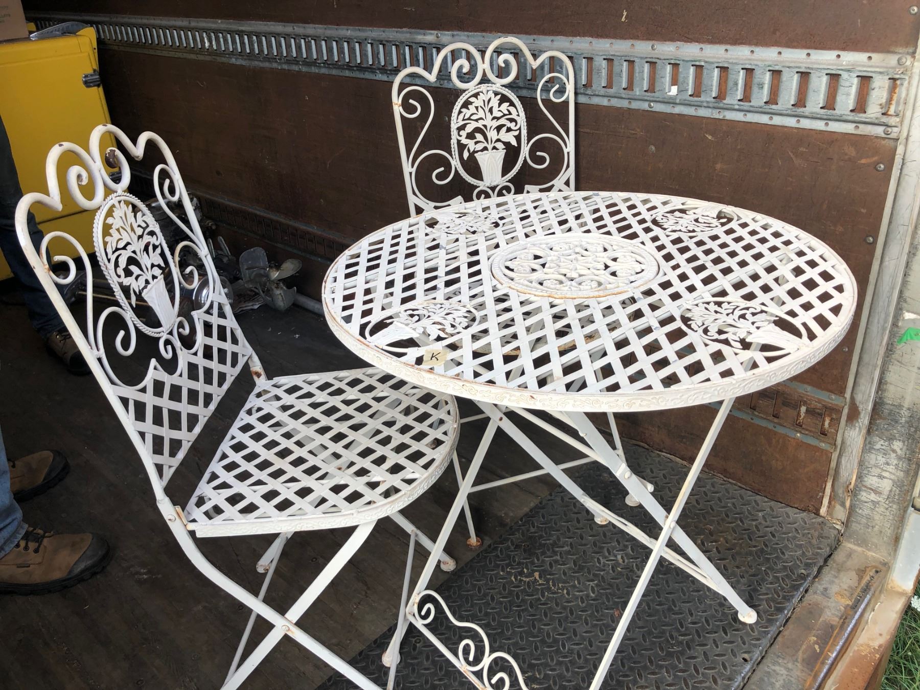 WHITE WROUGHT IRON PATIO SET