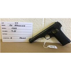FN BROWNING, MODEL 1922, 7.65 MM