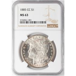 1885-CC $1 Morgan Silver Dollar Coin NGC MS63