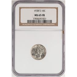 1938-S Mercury Dime Coin NGC MS65FB