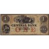 Image 1 : 1800's $1 The Central Bank of Alabama Obsolete Note