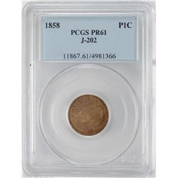 1858 Proof Pattern J-202 Flying Eagle Cent Coin PCGS PR61