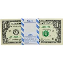 Pack of (100) Consecutive 2013 $1 Federal Reserve STAR Notes San Francisco