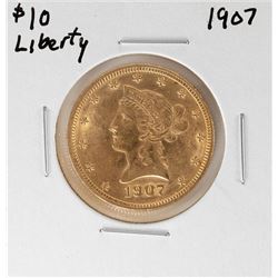 1907 $10 Liberty Head Eagle Gold Coin