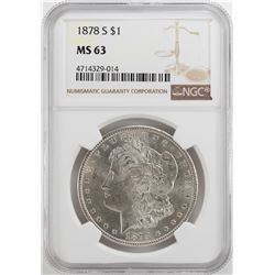 1878-S $1 Morgan Silver Dollar Coin NGC MS63