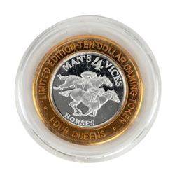 .999 Silver 4 Queens Hotel and Casino $10 Casino Limited Edition Gaming Token