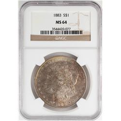 1883 $1 Morgan Silver Dollar Coin NGC MS64