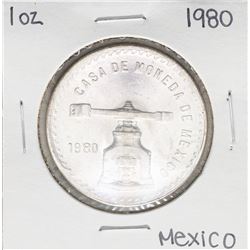 Brilliant Uncirculated 1980 Mexico Una Onza Casas De Moneda Silver Coin