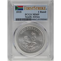 2018 South Africa Krugerrand Silver Coin PCGS MS69 First Issue