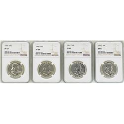 Lot of 1959-1962 Proof Franklin Half Dollar Coins NGC PF67