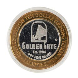 .999 Silver Golden Gate Las Vegas, NV $10 Casino Limited Edition Gaming Token