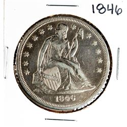 1848-$1 Seated Liberty Silver Dollar Coin