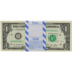 Pack of (100) Consecutive 2013 $1 Federal Reserve STAR Notes St. Louis