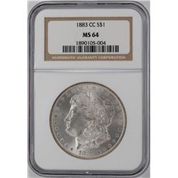 1883-CC $1 Morgan Silver Dollar Coin NGC MS64