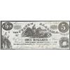 Image 1 : 1864 $5 State of Alabama Obsolete Bank Note Civil War Era