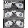Image 1 : Lot of (3) 1899 $1 Black Eagle Silver Certificate Notes