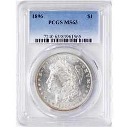 1896 $1 Morgan Silver Dollar Coin PCGS MS63