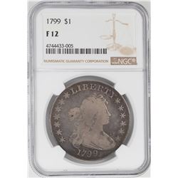 1799 Flowing Hair Silver Dollar Coin Ngc F12
