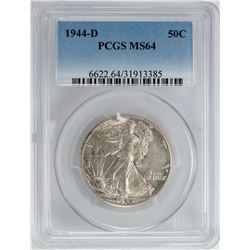 1944-D Walking Liberty Half Dollar Coin PCGS MS64