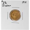 Image 1 : 1911 $2 1/2 Indian Head Quarter Eagle Gold Coin