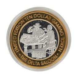 .999 Silver The Delta Saloon Nevada $10 Casino Limited Edition Gaming Token