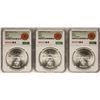 Image 1 : Lot of  (3) 1980Mo Mexico 1 Onza Silver Coins NGC MS63