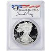 Image 1 : 2001-W $1 American Silver Eagle Proof Coin PCGS PR69DCAM W/Edmund C. Moy Signature