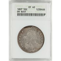 1807 Draped Bust Half Dollar Coin ANACS XF40