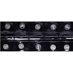 Lot of (10) Disney Mickey & Minnie Mouse Golfer 1/20 oz. .999 Fine Silver Coin Rounds