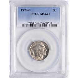 1929-S Buffalo Nickel Coin PCGS MS64+